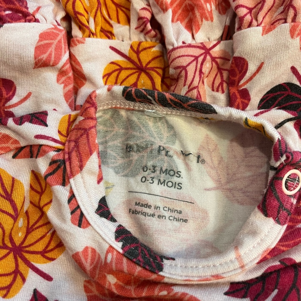 Leaf Print Long Sleeve Baby Twirl Dress - Picture 4 of 4